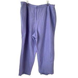 Casual‎ Corner Dress Pants Womens Sz 3X Plus Purple Linen Beachy Summer Resort
